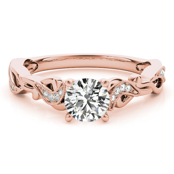 Eternal With Twisted Shank Round Diamond Engagement Ring in 10K/14K gold and platinum with certified lab-grown or natural diamonds