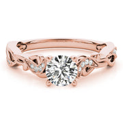 Eternal With Twisted Shank Round Diamond Engagement Ring in 10K/14K gold and platinum with certified lab-grown or natural diamonds