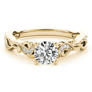Eternal With Twisted Shank Round Diamond Engagement Ring in 10K/14K gold and platinum with certified lab-grown or natural diamonds