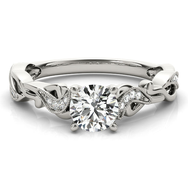Eternal With Twisted Shank Round Diamond Engagement Ring in 10K/14K gold and platinum with certified lab-grown or natural diamonds