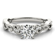 Eternal With Twisted Shank Round Diamond Engagement Ring in 10K/14K gold and platinum with certified lab-grown or natural diamonds