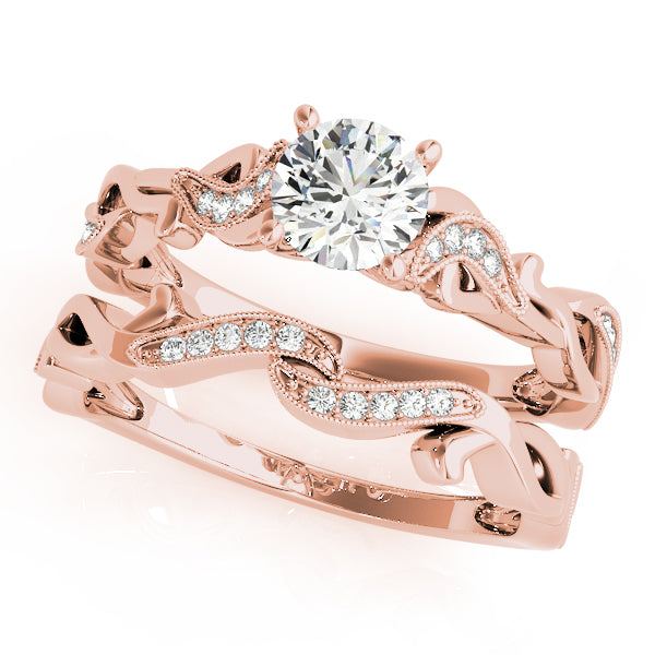 Eternal With Twisted Shank Round Diamond Engagement Ring in 10K/14K gold and platinum with certified lab-grown or natural diamonds