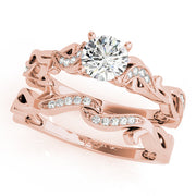 Eternal With Twisted Shank Round Diamond Engagement Ring in 10K/14K gold and platinum with certified lab-grown or natural diamonds