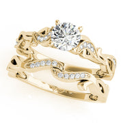 Eternal With Twisted Shank Round Diamond Engagement Ring in 10K/14K gold and platinum with certified lab-grown or natural diamonds