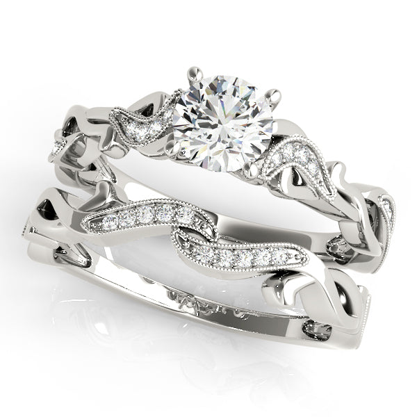 Eternal With Twisted Shank Round Diamond Engagement Ring in 10K/14K gold and platinum with certified lab-grown or natural diamonds