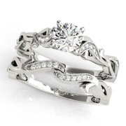 Eternal With Twisted Shank Round Diamond Engagement Ring in 10K/14K gold and platinum with certified lab-grown or natural diamonds