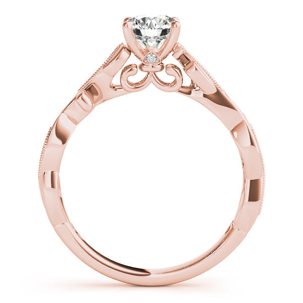 Eternal With Twisted Shank Round Diamond Engagement Ring in 10K/14K gold and platinum with certified lab-grown or natural diamonds