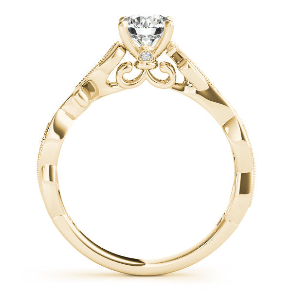 Eternal With Twisted Shank Round Diamond Engagement Ring in 10K/14K gold and platinum with certified lab-grown or natural diamonds