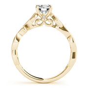 Eternal With Twisted Shank Round Diamond Engagement Ring in 10K/14K gold and platinum with certified lab-grown or natural diamonds