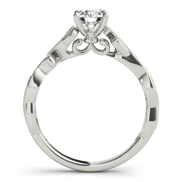 Eternal With Twisted Shank Round Diamond Engagement Ring in 10K/14K gold and platinum with certified lab-grown or natural diamonds