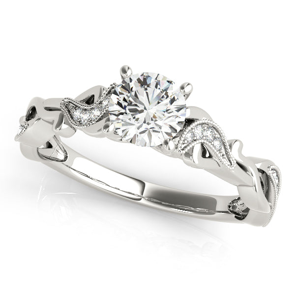Eternal With Twisted Shank Round Diamond Engagement Ring in 10K/14K gold and platinum with certified lab-grown or natural diamonds