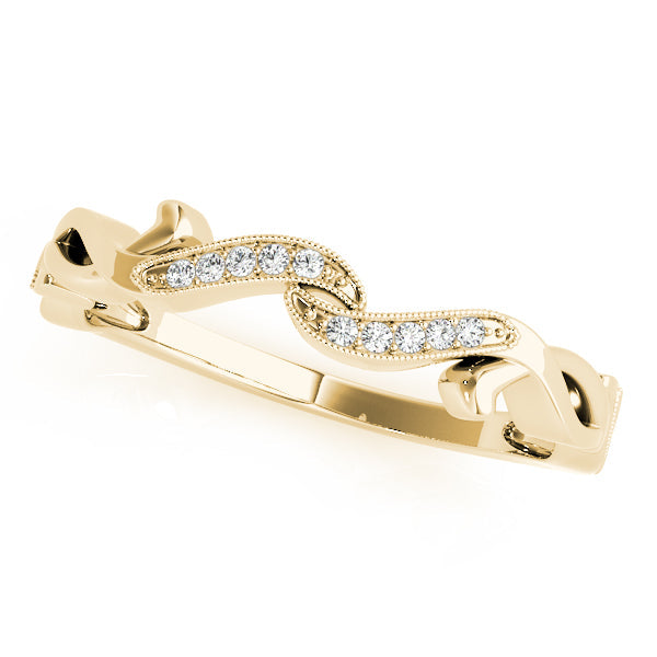 Twisted Half Eternity Ring in 10K/14K gold and platinum with certified lab-grown or natural diamonds