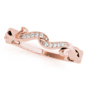 Twisted Half Eternity Ring in Gold & Platinum