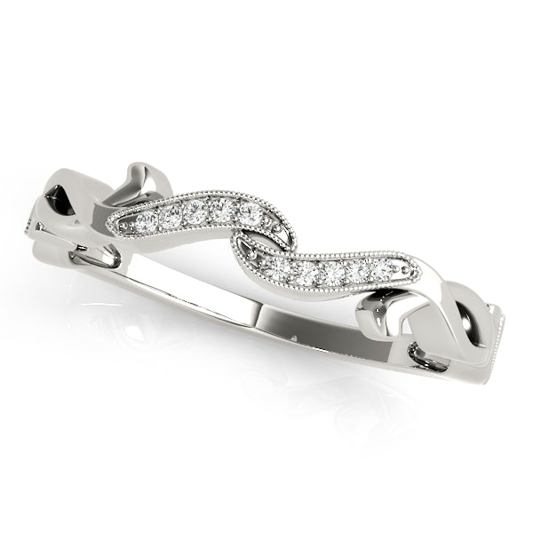 Twisted Half Eternity Ring in Gold & Platinum