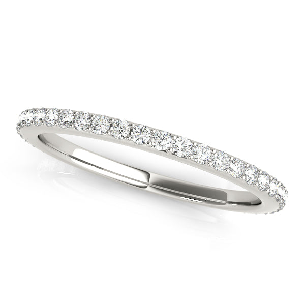 3/4 Shared Prong Half Eternity Ring in Gold & Platinum
