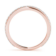 3/4 Shared Prong Half Eternity Ring in Gold & Platinum