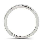 3/4 Shared Prong Half Eternity Ring in Gold & Platinum