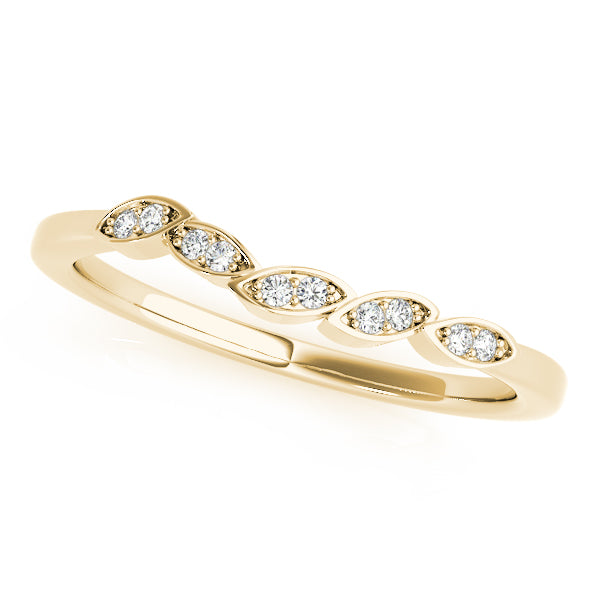 Matching Petal Half Eternity Ring in 10K/14K gold and platinum with certified lab-grown or natural diamonds