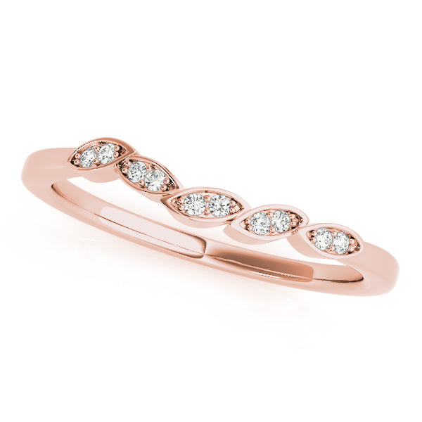 Matching Petal Half Eternity Ring in Gold & Platinum