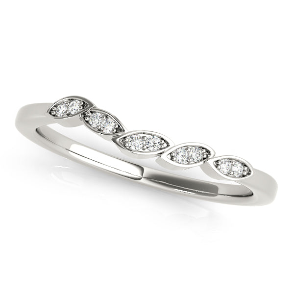 Matching Petal Half Eternity Ring in Gold & Platinum