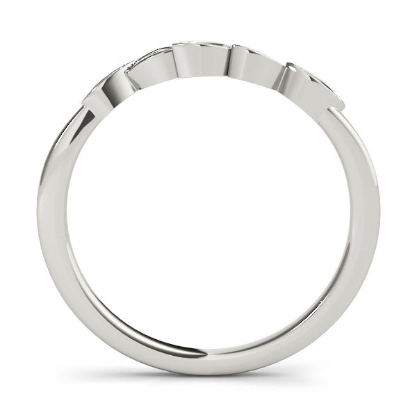 Matching Petal Half Eternity Ring in Gold & Platinum