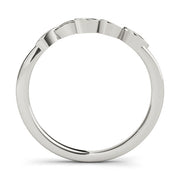 Matching Petal Half Eternity Ring in Gold & Platinum