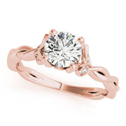 Regal With Twisted Shank Round Diamond Engagement Ring in 10K/14K gold and platinum with certified lab-grown or natural diamonds