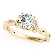Regal With Twisted Shank Round Diamond Engagement Ring in 10K/14K gold and platinum with certified lab-grown or natural diamonds