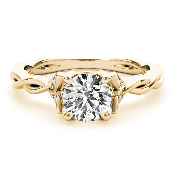 Regal With Twisted Shank Round Diamond Engagement Ring in 10K/14K gold and platinum with certified lab-grown or natural diamonds