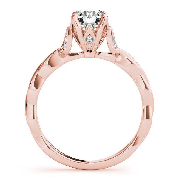 Regal With Twisted Shank Round Diamond Engagement Ring in 10K/14K gold and platinum with certified lab-grown or natural diamonds