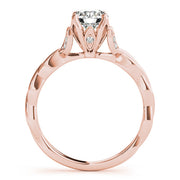Regal With Twisted Shank Round Diamond Engagement Ring in 10K/14K gold and platinum with certified lab-grown or natural diamonds