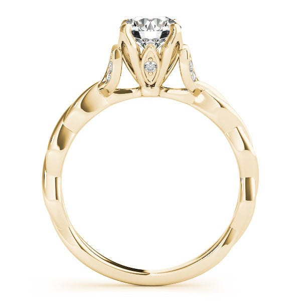 Regal With Twisted Shank Round Diamond Engagement Ring in 10K/14K gold and platinum with certified lab-grown or natural diamonds