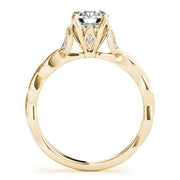 Regal With Twisted Shank Round Diamond Engagement Ring in 10K/14K gold and platinum with certified lab-grown or natural diamonds