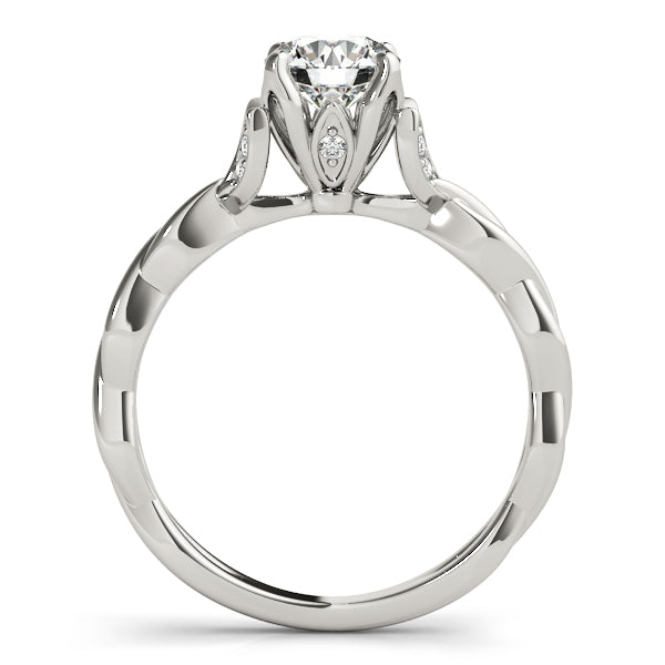 Regal With Twisted Shank Round Diamond Engagement Ring in 10K/14K gold and platinum with certified lab-grown or natural diamonds
