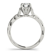 Regal With Twisted Shank Round Diamond Engagement Ring in 10K/14K gold and platinum with certified lab-grown or natural diamonds