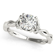 Regal With Twisted Shank Round Diamond Engagement Ring in 10K/14K gold and platinum with certified lab-grown or natural diamonds