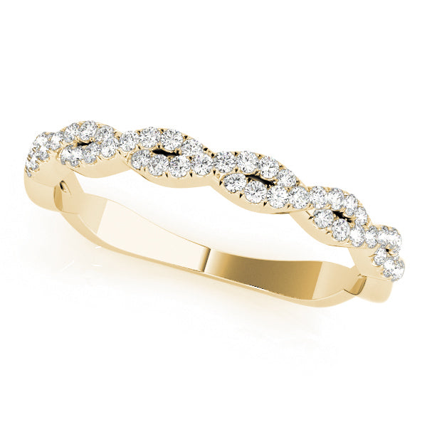 Twisting Diamond Half Eternity Ring in 10K/14K gold and platinum with certified lab-grown or natural diamonds