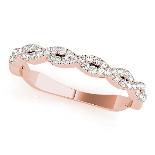 Twisting Diamond Half Eternity Ring in Gold & Platinum