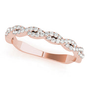 Twisting Diamond Half Eternity Ring in Gold & Platinum