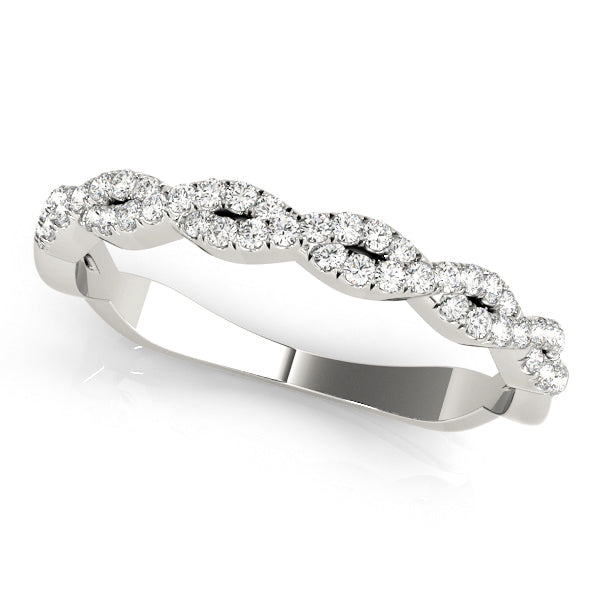 Twisting Diamond Half Eternity Ring in Gold & Platinum