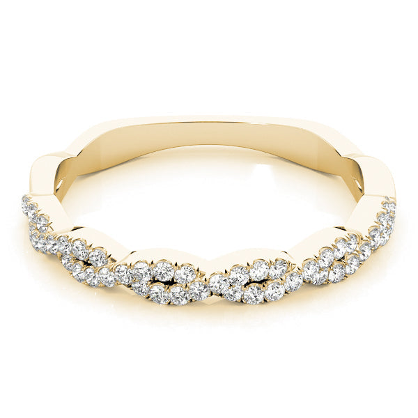 Twisting Diamond Half Eternity Ring in Gold & Platinum