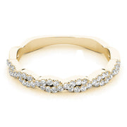 Twisting Diamond Half Eternity Ring in Gold & Platinum