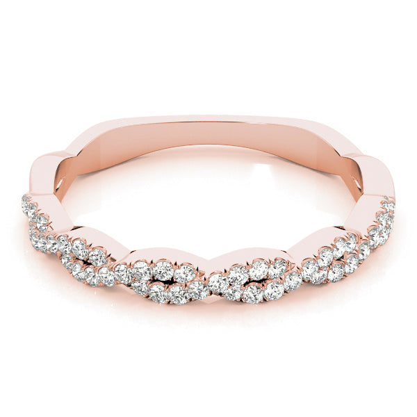 Twisting Diamond Half Eternity Ring in Gold & Platinum