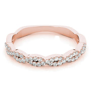 Twisting Diamond Half Eternity Ring in Gold & Platinum