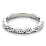 Twisting Diamond Half Eternity Ring in Gold & Platinum
