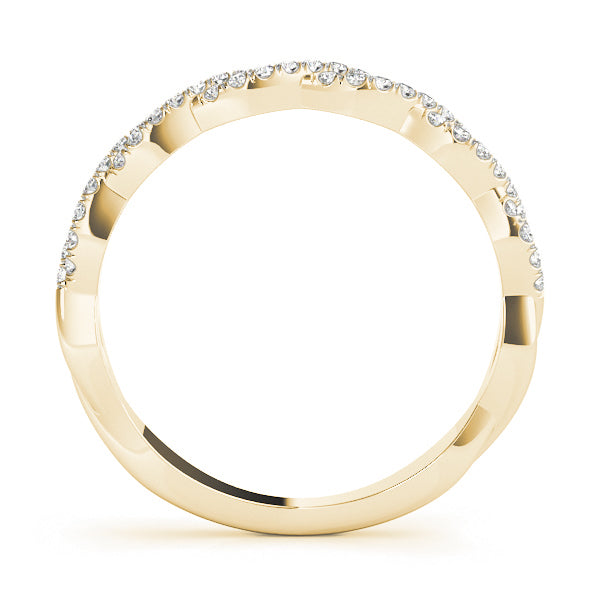 Twisting Diamond Half Eternity Ring in Gold & Platinum