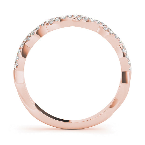 Twisting Diamond Half Eternity Ring in Gold & Platinum