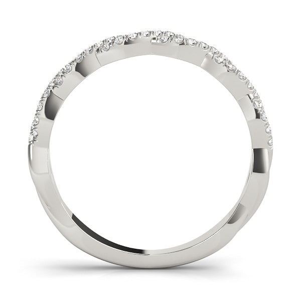 Twisting Diamond Half Eternity Ring in Gold & Platinum