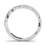Twisting Diamond Half Eternity Ring in Gold & Platinum
