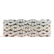 Twisting Diamond Half Eternity Ring in Gold & Platinum